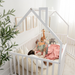 Kids House Gated Floor Bed Twin Size for Children Aged 5+, White Kids Gated Floor Bed Comfy Cubs
