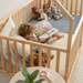 Kids House Gated Floor Bed Twin Size for Children Aged 5+, Natural Wood Kids Gated Floor Bed Comfy Cubs