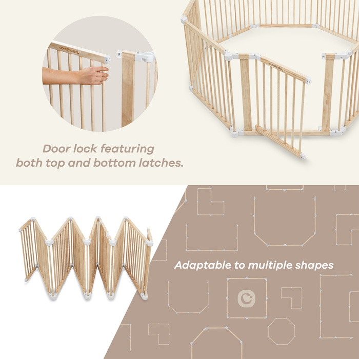 Playpen for Toddler and Babies by Comfy Cubs in Natural Wood Playpen Comfy Cubs