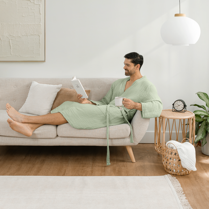 Muslin Bathrobe, Sage by Comfy Cubs Comfy Cubs