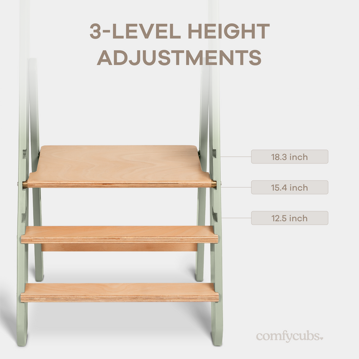 Kids Step Stool for Ages 3+ in Sage Step Stool Comfy Cubs