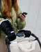 7AM ENFANT WARMMUFFS BLACK LIQUID SHINE ARCTIC WHITE FAUX FUR WARMUFFS 7 A.M.