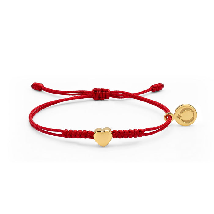 LIOHR BABY BRACELET MEANINGFUL TRADITION. HANDMADE WITH RED THREAD . GOLD HEART BRACELET LIOHR