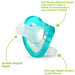 RAZBABY JOLLYPOP BABY PACIFIER PLUS, 3M+, TEAL, DOUBLE PACK