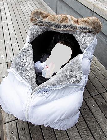 7AM ENFANT CAR SEAT COCOON TUNDRA - WHITE FAUX FUR