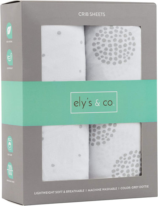 2PK PNP/MINI CRIB SHEET GREY DOTTIE