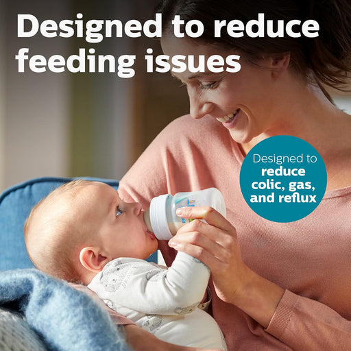 PHILIPS AVENT ANTI-COLIC BABY BOTTLE WITH AIRFREE VENT, 4OZ, WITH FLOW 1 NIPPLES, 0M+, 2PK BABY BOTTLE AVENT