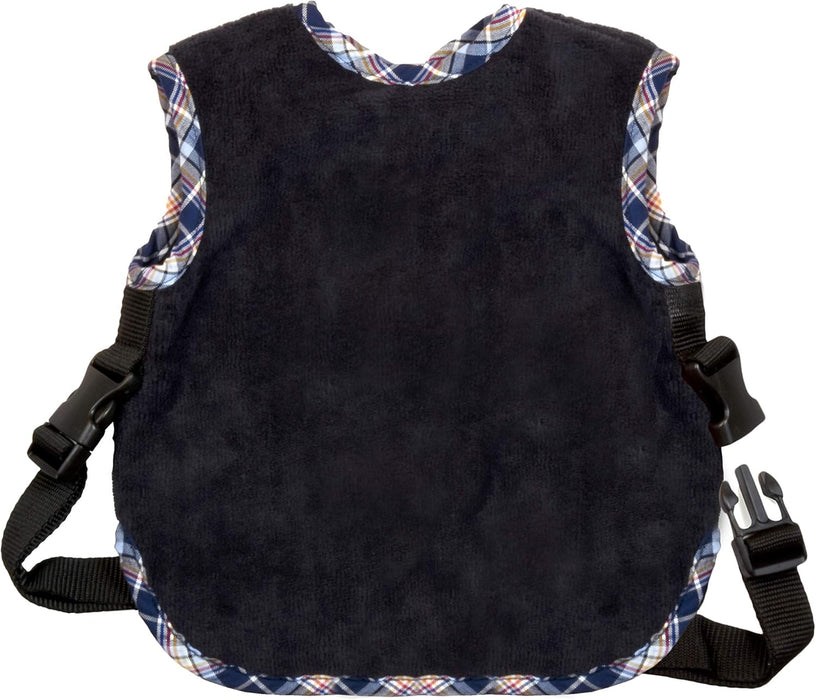 BIBBYSITTER BABY BIB AND SAFETY HARNESS FOR BABIES AND TODDLERS NAVY - MEDIUM