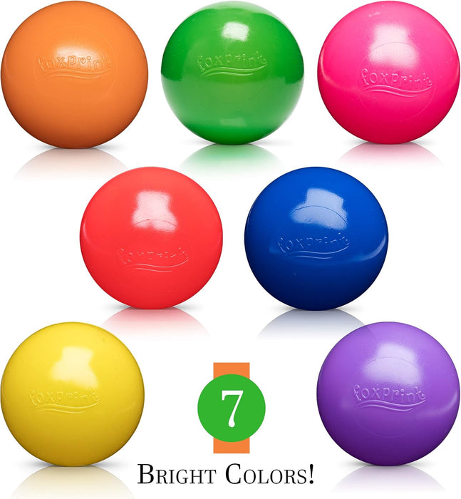 FOXPRINT SOFT PLASTIC KIDS PLAY BALLS – NON TOXIC, 50 PHTHALATE & BPA FREE