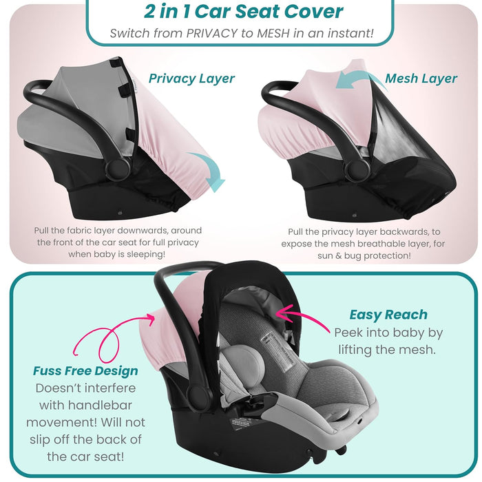 SWANOO 3 IN 1 CAR SEAT COVER BABY CARSEAT CANOPY WITH PRIVACY SUN SH Little Luxury