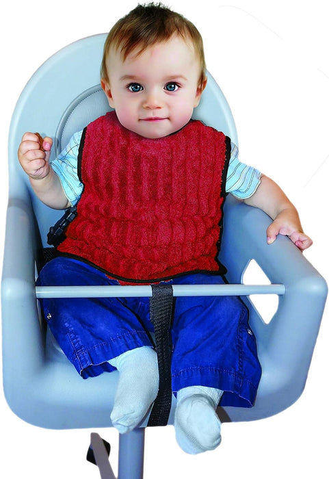 BIBBYSITTER BABY BIB AND SAFETY HARNESS FOR BABIES AND TODDLERS RED - SMALL