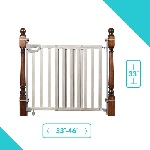 SUMMER INFANT BANISTER & STAIR SAFETY GATE WITH EXTRA WIDE DOOR, WOOD