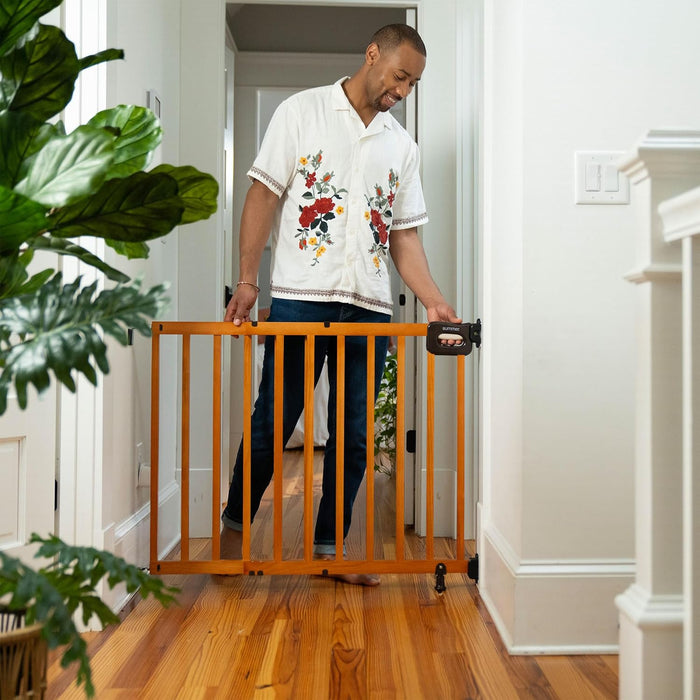 summer infant deluxe wood stairway gate Ingenuity Stairway 48W Series Safety Gate