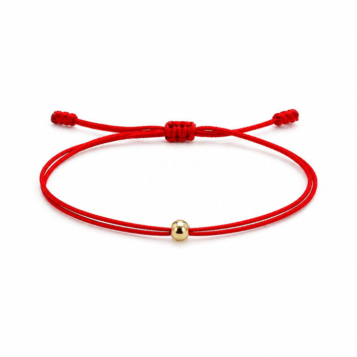 LIOHR BABY BRACELET MEANINGFUL TRADITION. HANDMADE WITH RED THREAD . GOLD BALL BRACELET LIOHR