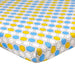 ABSTRACT FITTED SHEET HONEYCOMB YELLOW & BLUE FOR PORTABLE CRIB - 24" X 38"