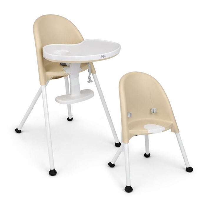 BABYLUXE HIGH CHAIR SEGLONIA 3-IN-1 FOLDING HIGH CHAIR, 3-POINT HARNESS ONE SIZE WHITE BEIGE HIGH CHAIRS BABYLUXE