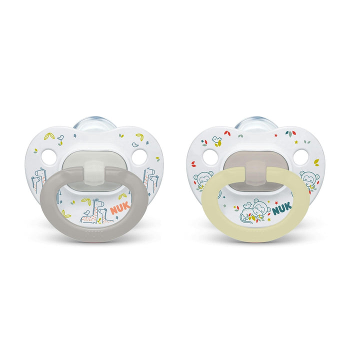 NUK ORTHODONTIC PACIFIERS, 0-6 MONTHS, 2 PACK, ASSORTED COLORS