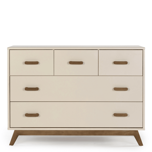 DADADA SOHO 5-DRAWER NURSERY DRESSER . ALMOND MILK WALNUT DRESSER DADADA