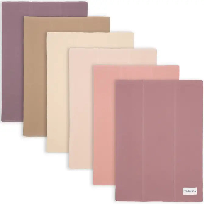 Cotton Burp Cloths by Comfy Cubs - Multi-Girl 6 Pack Cotton Burp Cloths Comfy Cubs