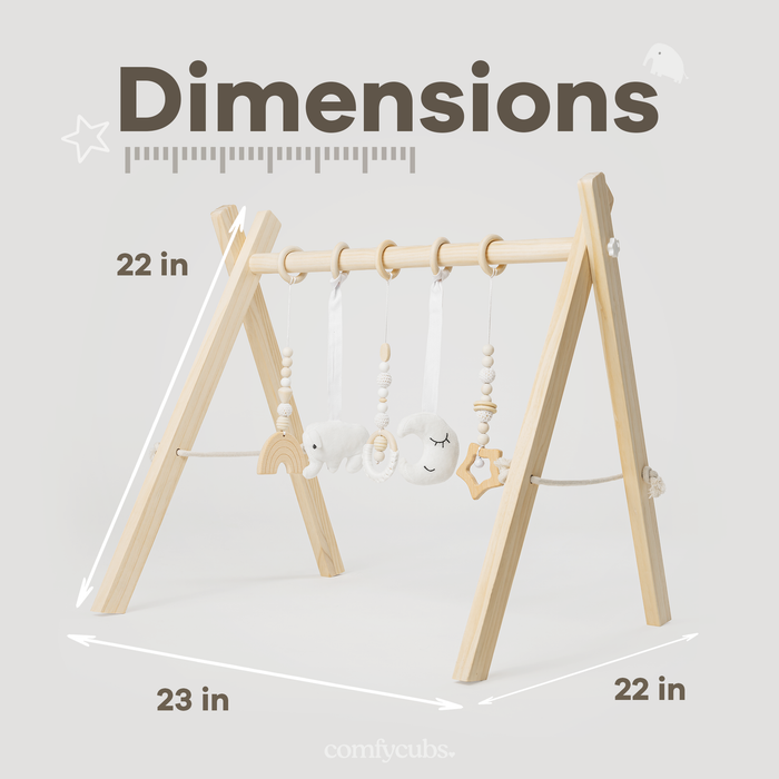 Baby Play Gym by Comfy Cubs in Natural Wood Play Gym Comfy Cubs