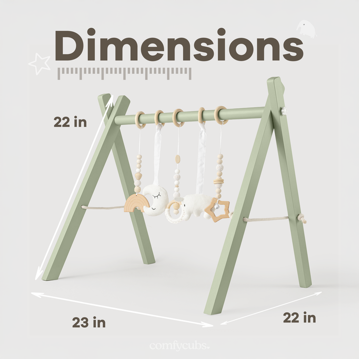 Baby Play Gym by Comfy Cubs in Sage Play Gym Comfy Cubs