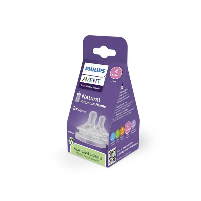 PHILIPS AVENT NATURAL RESPONSE NIPPLES, FAST FLOW (FLOW 4), 2-PACK PACIFIER AVENT