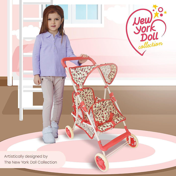THE NEW YORK DOLL COLLECTION  BABY DOLL STROLLER -  FLORAL