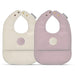 VEGAN LEATHER BIBS 2PK MUAVE&IVORY