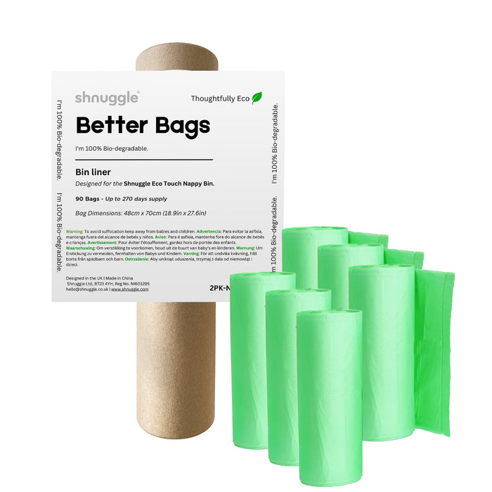 Shnuggle Better Bag Nappy Bin Diaper Pail Liners 90 Bags Change M4A