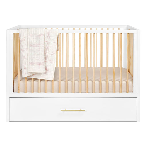 HUSHCRIB 4-IN1 CONVERTIBLE CRIB WITH TRUNDLE BED, NATURAL WOOD