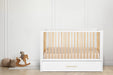 HUSHCRIB 4-IN1 CONVERTIBLE CRIB WITH TRUNDLE BED, NATURAL WOOD