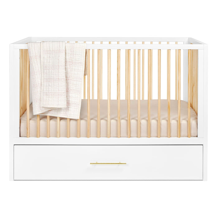 HUSHCRIB 4-IN1 CONVERTIBLE CRIB WITH TRUNDLE BED, NATURAL WOOD