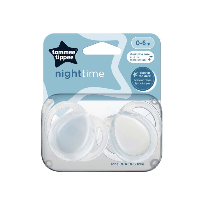 TOMMEE TIPPEE NIGHT TIME GLOW IN THE DARK PACIFIERS (0-6M, 2 COUNT) PACIFIERS TOMMEE TIPPEE