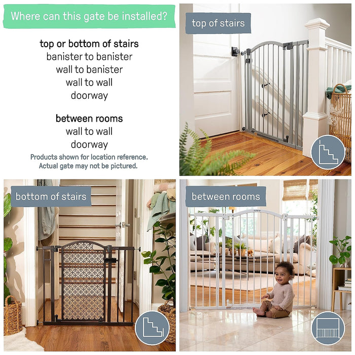 summer infant central station safety gate - gray SUMMER INFANT EXTRA TALL & WIDE SAFET BABY GATE, GRAY — Little Luxury