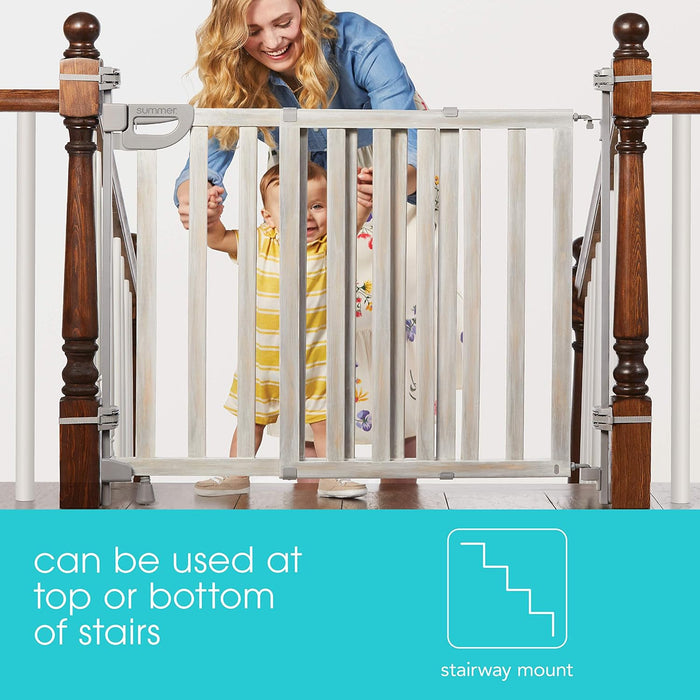 summer infant banister and stair wood gate SUMMER INFANT BANISTER & STAIR SAFETY GATE WITH EXTRA WIDE DOOR, WOOD — Little Luxury