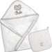 LITTLE PIPERS HOODED TOWEL SET - BEBE DESIGN, WHITE