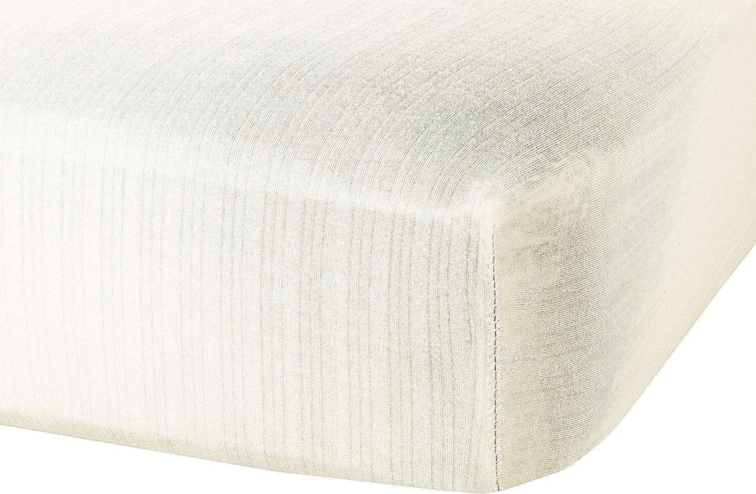 ABSTRACT FITTED SHEET WHITE RIBBED FOR REGULAR CRIB - 28"X52"