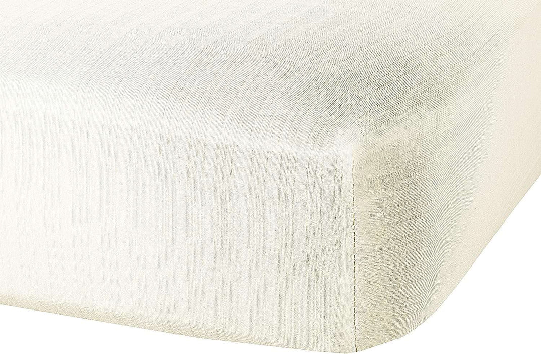 ABSTRACT FITTED SHEET IVORY RIBBED FOR REGULAR CRIB - 28"X52"