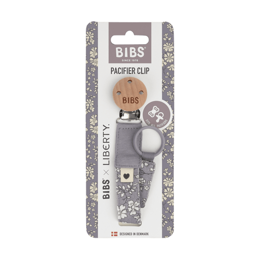 BIBS x LIBERTY PACIFIER CLIP ONE SIZE FOSSIL GREY PACI CLIP BIBS