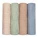 Muslin Swaddle Blankets, 4 Pack by Comfy Cubs - Pacific, Cedar, Sage, Blush Swaddles Comfy Cubs