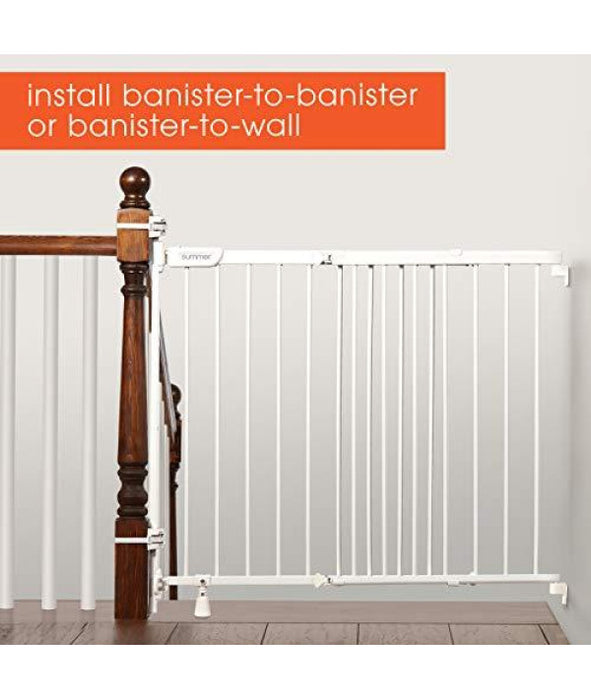 summer infant gate SUMMER INFANT METAL BANNISTER SAFETY STAIR BABY GATE — Little Luxury