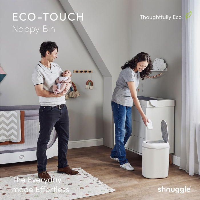 Shnuggle Eco-Touch Nappy Bin Diaper Pail + 30 Better Bag Liners Change M4A