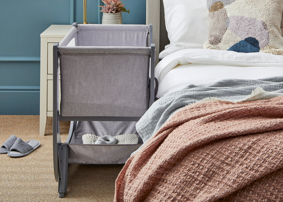 Shnuggle Air Lite Bedside Bassinet | Infant Crib | Height Adjustable Baby Bed with Mattress Cribs M4A