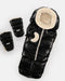 7AM ENFANT WARMMUFFS BLACK LIQUID SHINE ARCTIC WHITE FAUX FUR WARMUFFS 7 A.M.