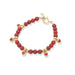 CRYSTAL DREAM RED PEARLS WITH MINI RED HEART CHARMS RED BRACELET CRYSTAL DREAM