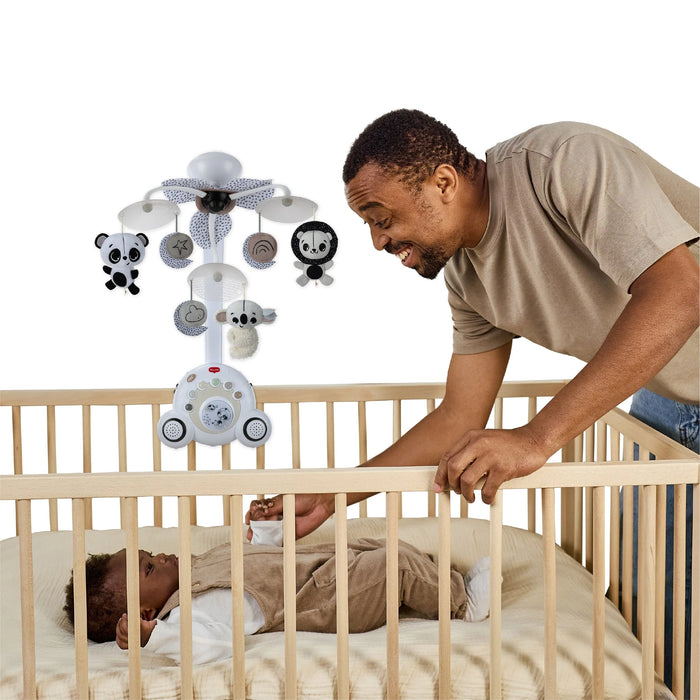 TINY LOVE SOOTHE N` GROOVE CRIB MOBILE BLACK & WHITE MOBILE TINY LOVE