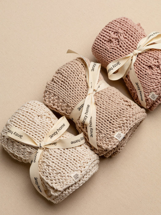 Baby Blanket Hand-Knitted Pointelle Anzy Home