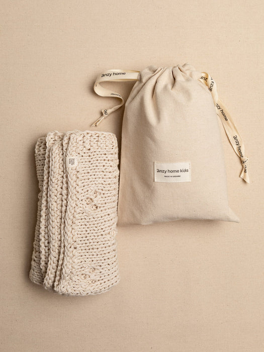 Baby Blanket Hand-Knitted Pointelle Anzy Home
