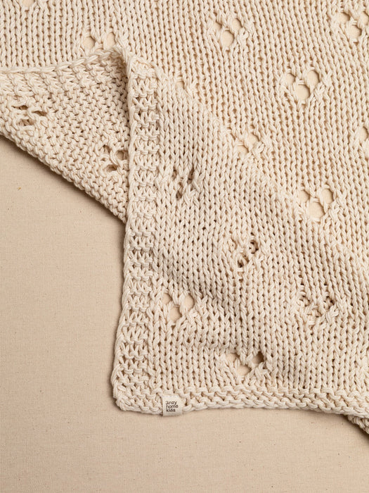 Baby Blanket Hand-Knitted Pointelle Anzy Home