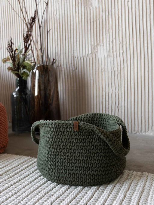 Basket Round with Handles Recycled Avocado Baskets Anzy Home
